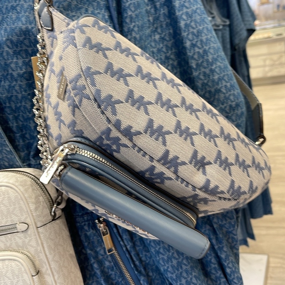 MICHAEL KORS
Maisie Large Logo 2-in-1 Sling Waist Fanny Pack Crossbody 
Denim/ - Picture 7 of 16